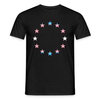 Drapeau europe drapeau arc-en-ciel transgenre - T-shirt homme - noir - Devant - AI Model Male 178 light (178cm)