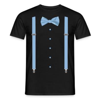 Braces bow tie bachelor party groom - Men's T-Shirt - black - Front - AI Model Male 178 light (178cm)
