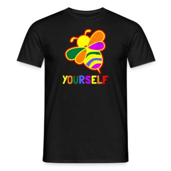 Bee Yourself Lesbeean Lesbian Gift - Men's T-Shirt - black - Front - AI Model Male 178 light (178cm)