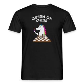 Chess Queen Unicorn Queen Of Chess Gift - Men's T-Shirt - black - Front - AI Model Male 178 light (178cm)