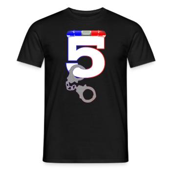 Chemise policier anniversaire 5 ans police 5 ans - T-shirt homme - noir - Devant - AI Model Male 178 light (178cm)