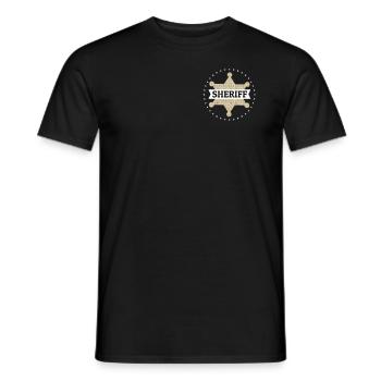 Sheriff Stern Cowboy Western - Men's T-Shirt - black - Front - AI Model Male 178 light (178cm)