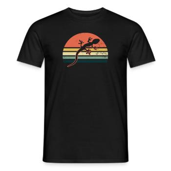 Skink Blue Skink Vintage Retro Sunset Gift - T-shirt homme - noir - Devant - AI Model Male 178 light (178cm)