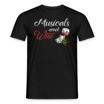 Musikals theater and wine - Men's T-Shirt - black - Front - AI Model Male 178 light (178cm)