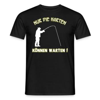 NUR DIE HARTEN | KÖNNEN WARTEN | Angler Angeln fun - Männer T-Shirt - Schwarz - Vorne - AI Model Male 178 light (178cm)