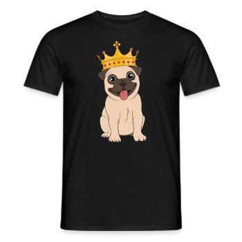 Cadeau du Roi Carlin pour le chiot Reine Crown Lover Dog Lover - T-shirt homme - noir - Devant - AI Model Male 178 light (178cm)