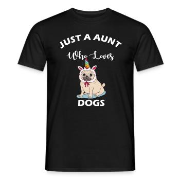 Nur eine Tante die Hunde liebt - Men's T-Shirt - black - Front - AI Model Male 178 light (178cm)