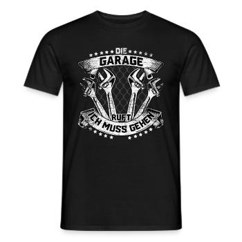 Die Garage Ruft Ich Muss Gehen - Männer T-Shirt - Schwarz - Vorne - AI Model Male 178 light (178cm)