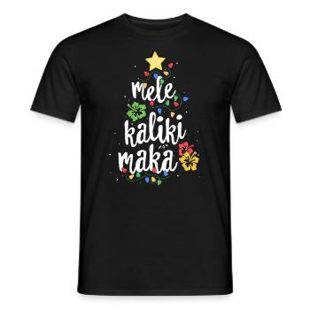 Chemise Mele Kalikimaka Pour Femmes Hawaii Hawaii - T-shirt homme - noir - Devant - AI Model Male 178 light (178cm)