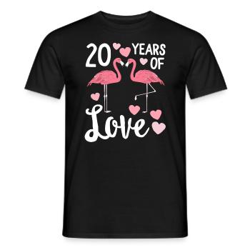 20 ans de tenue d'anniversaire assortie à Flamingo - T-shirt homme - noir - Devant - AI Model Male 178 light (178cm)