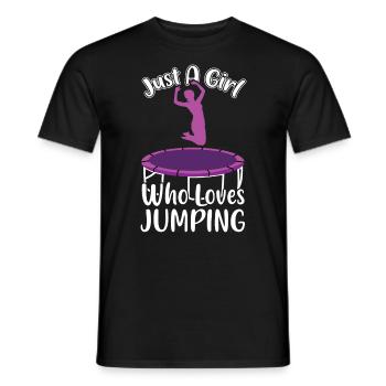 Ein Mädchen das Trampolin springen liebt - Männer T-Shirt - Schwarz - Vorne - AI Model Male 178 light (178cm)