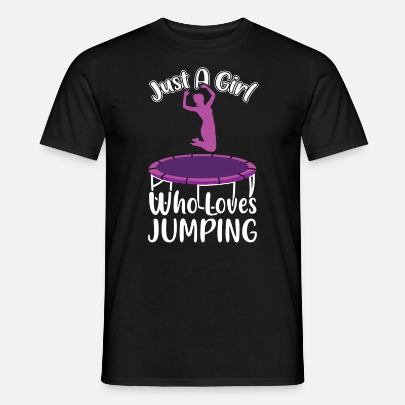 Ein Mädchen das Trampolin springen liebt - Männer T-Shirt - Schwarz