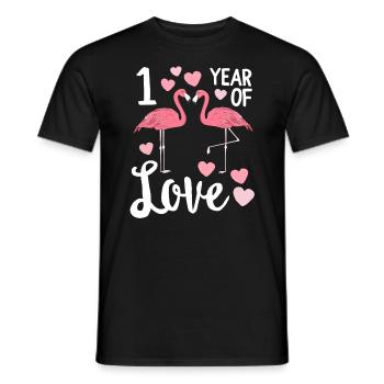 Anniversaire assorti avec Flamingo d'un an - T-shirt homme - noir - Devant - AI Model Male 178 light (178cm)