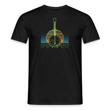 Vintage Banjo Vintage 80er Jahre Geschenk - Männer T-Shirt - Schwarz - Vorne - AI Model Male 178 light (178cm)