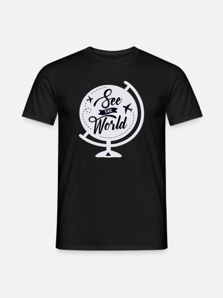 See The World - Männer T-Shirt - Schwarz