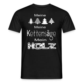 Ma forêt ma tronçonneuse mon bois - T-shirt homme - noir - Devant - AI Model Male 178 light (178cm)