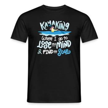 Kayaking relaxes me - Men's T-Shirt - black - Front - AI Model Male 178 light (178cm)