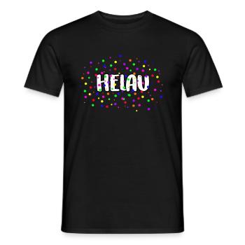 HELAU KONFETTI FASTNACHT FASCHING ROSENMONTAG FUN - Männer T-Shirt - Schwarz - Vorne - AI Model Male 178 light (178cm)