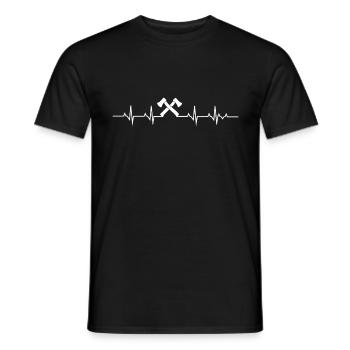 Le cœur bat pour le bois - T-shirt homme - noir - Devant - AI Model Male 178 light (178cm)