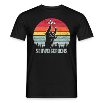 DER SCHWEIGEFUCHS - Männer T-Shirt - Schwarz - Vorne - AI Model Male 178 light (178cm)