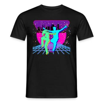 80s party - Men's T-Shirt - black - Front - AI Model Male 178 light (178cm)