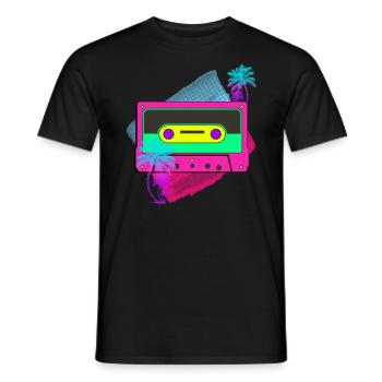 80s party - Men's T-Shirt - black - Front - AI Model Male 178 light (178cm)