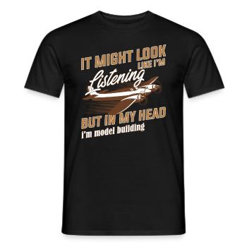Modellflugzeug - Männer T-Shirt - Schwarz - Vorne - AI Model Male 178 light (178cm)
