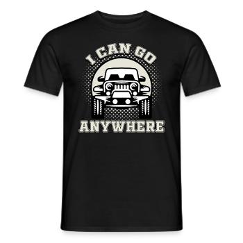Véhicule tout terrain à déplacement - T-shirt homme - noir - Devant - AI Model Male 178 light (178cm)