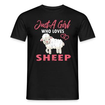 just a girl who loves sheep - Men's T-Shirt - black - Front - AI Model Male 178 light (178cm)