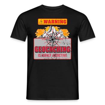 Geocaching - Männer T-Shirt - Schwarz - Vorne - AI Model Male 178 light (178cm)