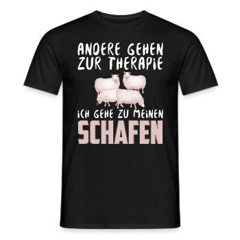 ANDERE GEHEN ZUR THERAPIE ICH GEHE ZU SCHAFEN - Männer T-Shirt - Schwarz - Vorne - AI Model Male 178 light (178cm)