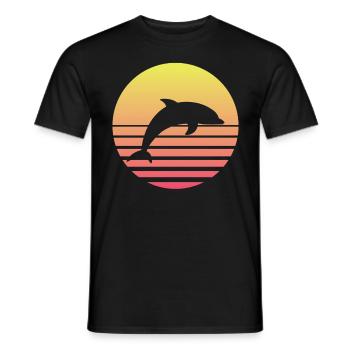 dolphins - Men's T-Shirt - black - Front - AI Model Male 178 light (178cm)