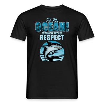 shark - Men's T-Shirt - black - Front - AI Model Male 178 light (178cm)