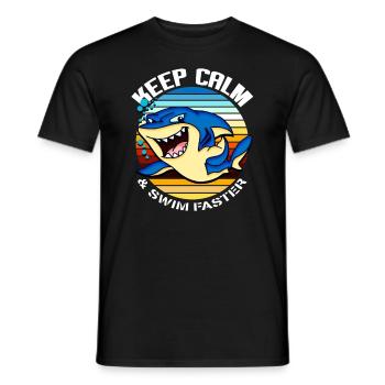 shark - Men's T-Shirt - black - Front - AI Model Male 178 light (178cm)