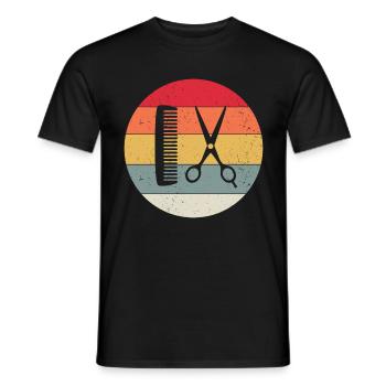 BARBER - Men's T-Shirt - black - Front - AI Model Male 178 light (178cm)