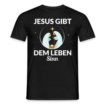 JESUS GIBT DEM LEBEN SINN - Männer T-Shirt - Schwarz - Vorne - AI Model Male 178 light (178cm)