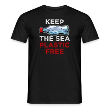 Save The Ocean Keep the Sea plastic free Meer Öko - Men's T-Shirt - black - Front - AI Model Male 178 light (178cm)