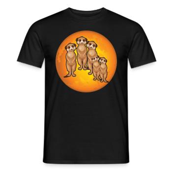 La famille des suricates - T-shirt homme - noir - Devant - AI Model Male 178 light (178cm)