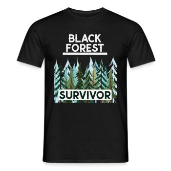 Schwarzwald Überlebender, Natur, Wald, Baden - Männer T-Shirt - Schwarz - Vorne - AI Model Male 178 light (178cm)
