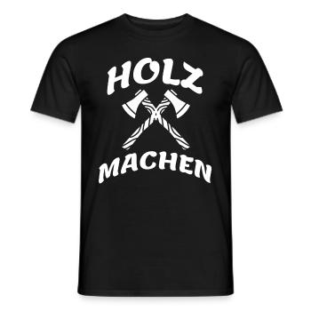 Holz machen - Männer T-Shirt - Schwarz - Vorne - AI Model Male 178 light (178cm)