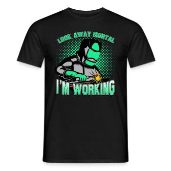 Welding - Men's T-Shirt - black - Front - AI Model Male 178 light (178cm)
