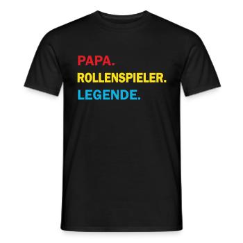 PAPA. ROLLENSPIELER. LEGENDE - Männer T-Shirt - Schwarz - Vorne - AI Model Male 178 light (178cm)