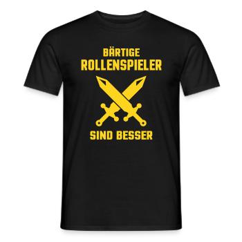 BÄRTIGE ROLLENSPIELER SIND BESSER - Männer T-Shirt - Schwarz - Vorne - AI Model Male 178 light (178cm)