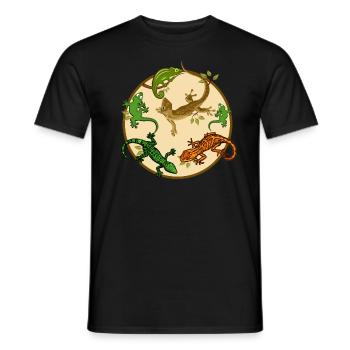 Lézard gecko - T-shirt homme - noir - Devant - AI Model Male 178 light (178cm)