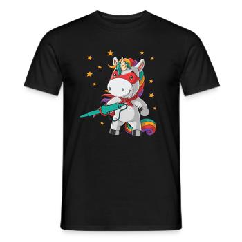Souder une licorne - T-shirt homme - noir - Devant - AI Model Male 178 light (178cm)