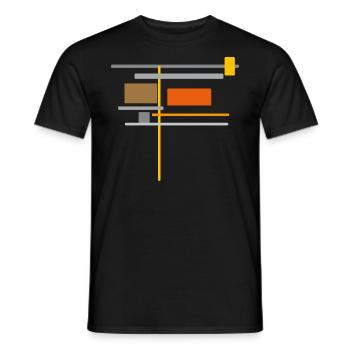 Linien & Farben Muster - Geometrie Architektur - Männer T-Shirt - Schwarz - Vorne - AI Model Male 178 light (178cm)