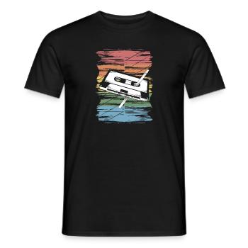 Vintage Retro Kassette Tape Stift Grafik Original - Männer T-Shirt - Schwarz - Vorne - AI Model Male 178 light (178cm)