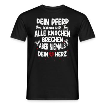 Dein Pferd kann Dir alle Knochen brechen - Männer T-Shirt - Schwarz - Vorne - AI Model Male 178 light (178cm)