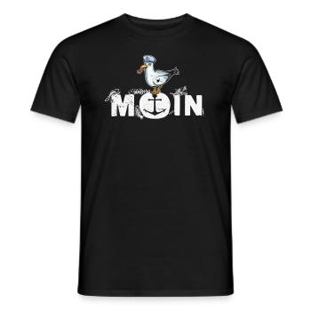 Moin Fischköppe Norddeutschland Küste Nordsee - Männer T-Shirt - Schwarz - Vorne - AI Model Male 178 light (178cm)