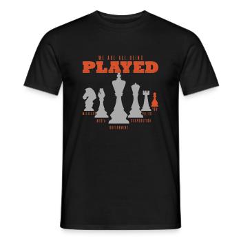 Chess, chess pawns, chess king - Men's T-Shirt - black - Front - AI Model Male 178 light (178cm)